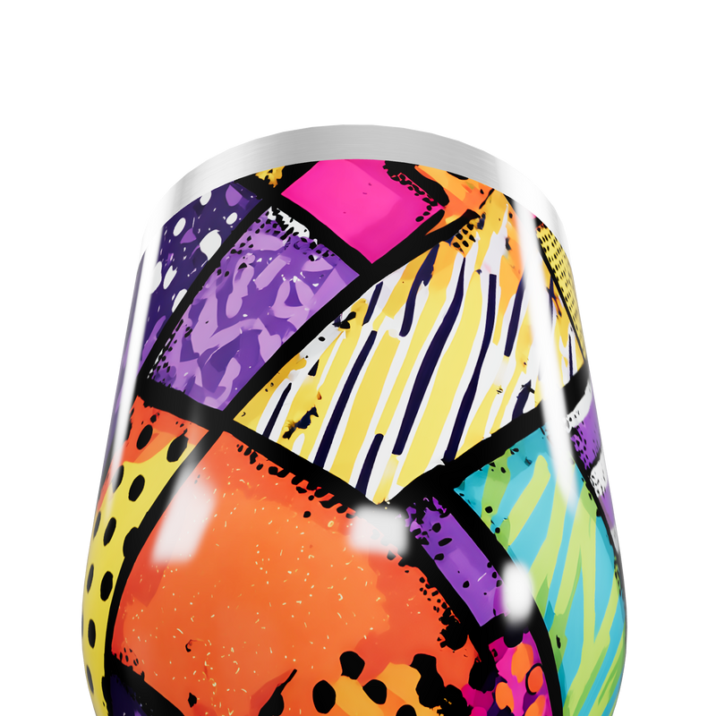 Copo Térmico Slim - Colorido com Estampa Geométrica