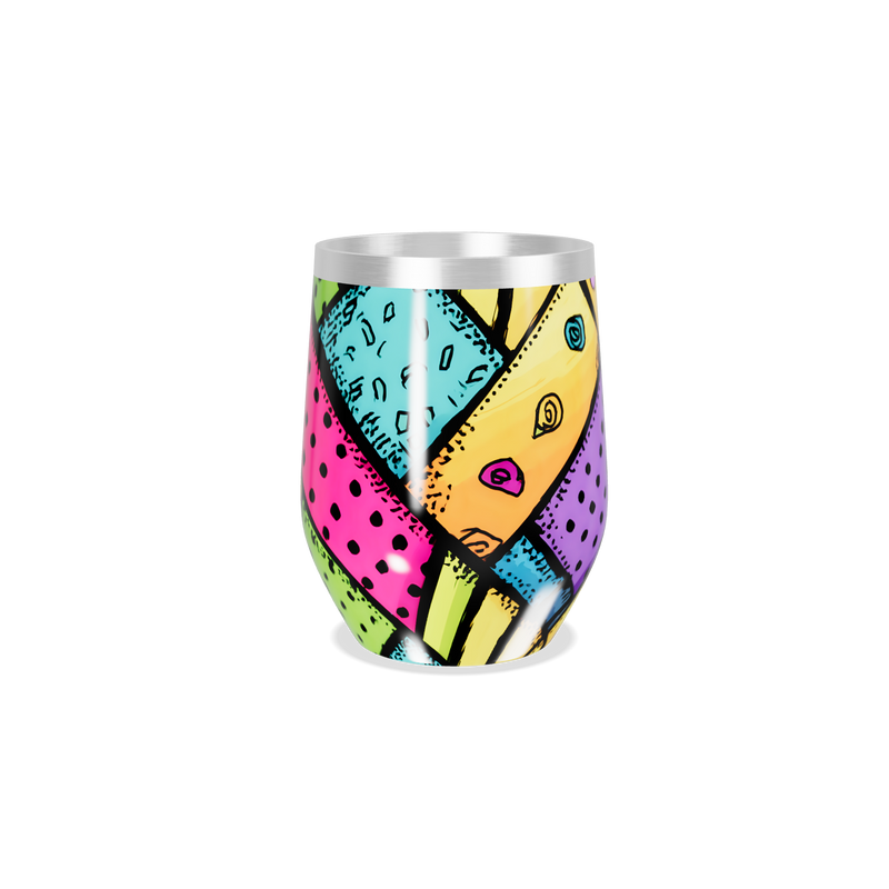 Copo Térmico Slim - Colorido Geométrico Aço