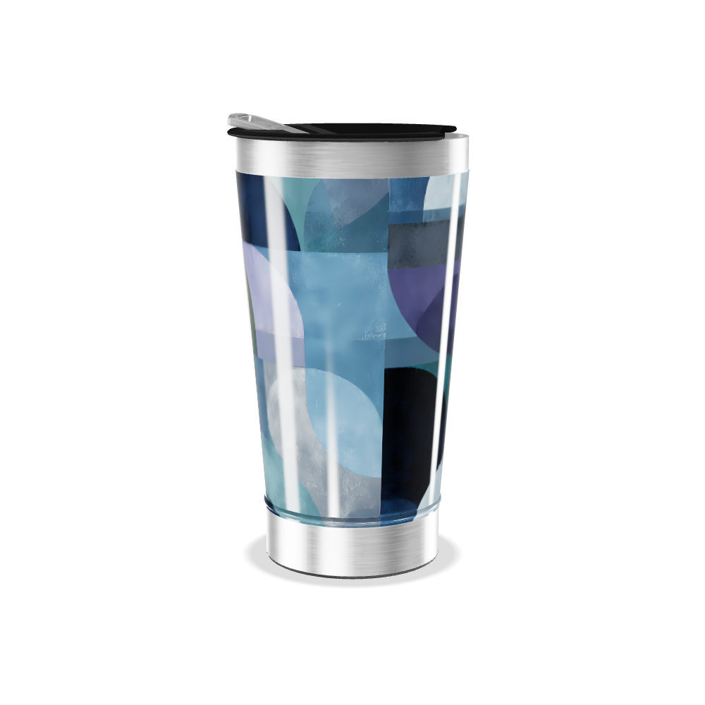 Copo Térmico - Arte Abstrata Azul
