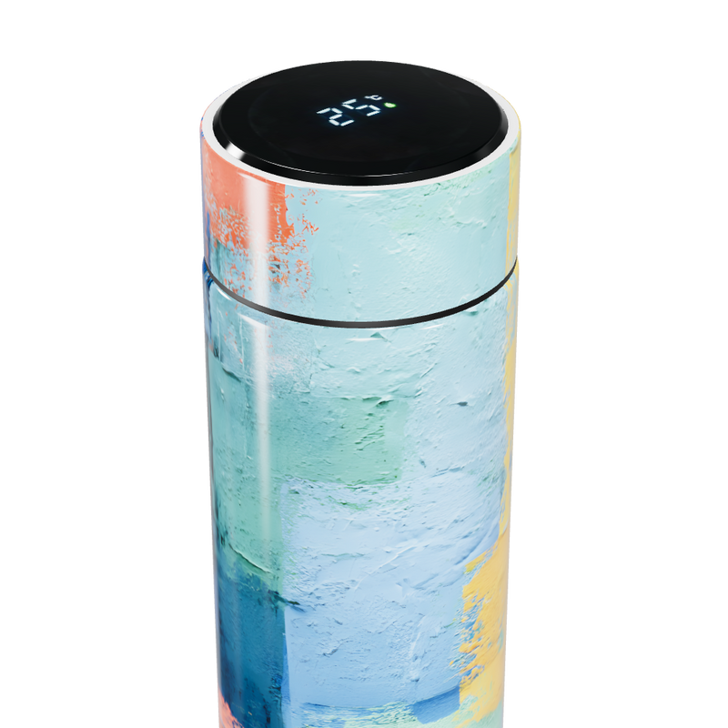 Garrafa Térmica Touch - Estampa Abstrata Colorida