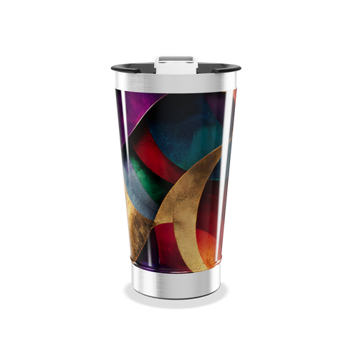 Copo Térmico - Estampa Abstrata Multicolorida