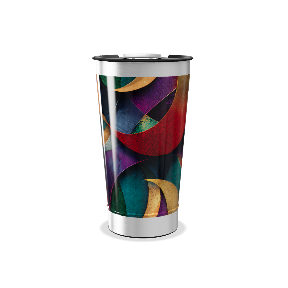 Copo Térmico - Estampa Abstrata Multicolorida