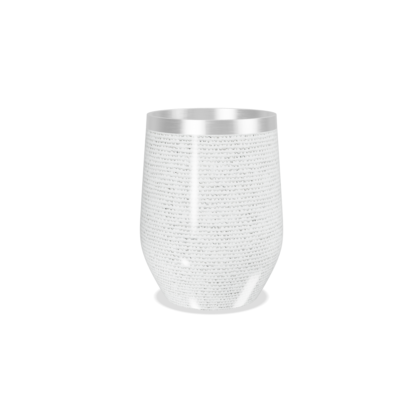 Copo Térmico Slim - Textura Branca Aço Inox