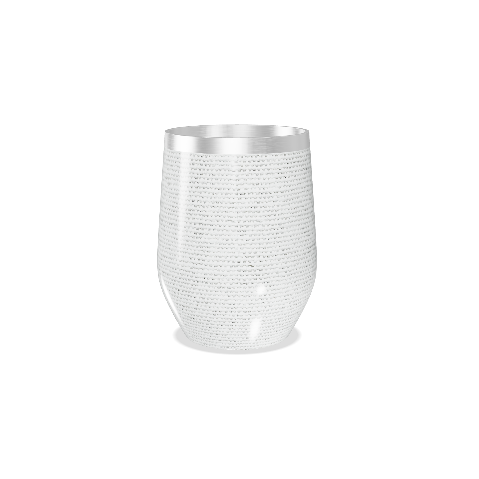 Copo Térmico Slim - Textura Branca Aço Inox