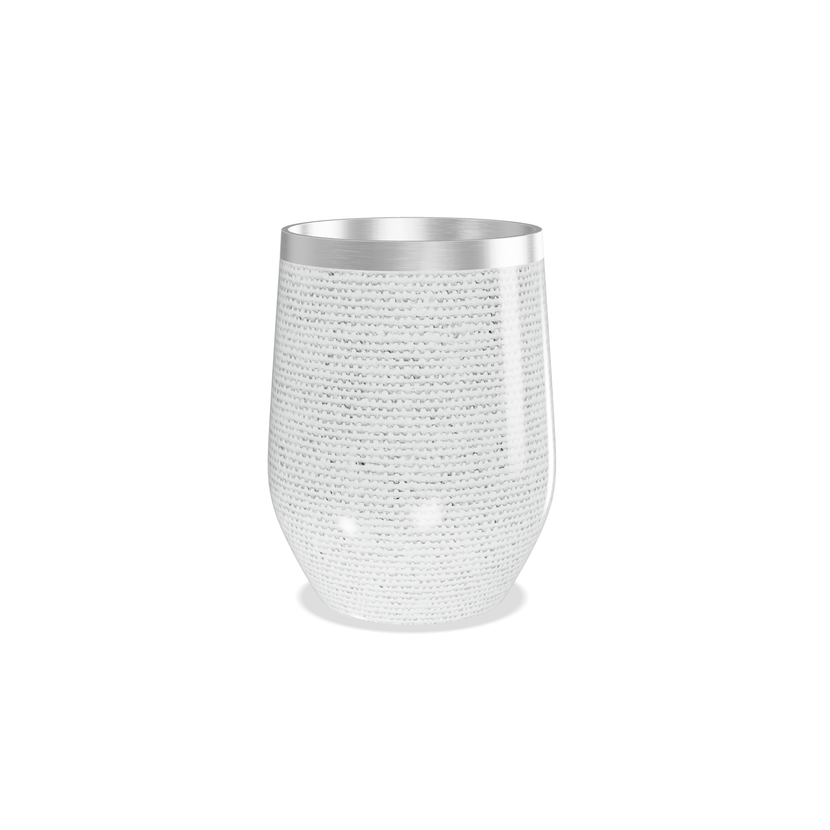 Copo Térmico Slim - Textura Branca Aço Inox