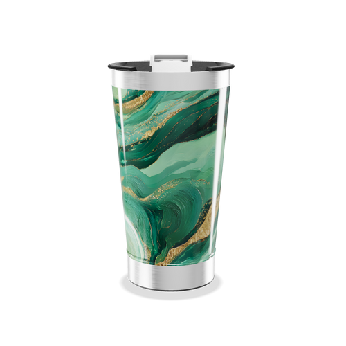 Copo Térmico - Estampa Verde Mármore