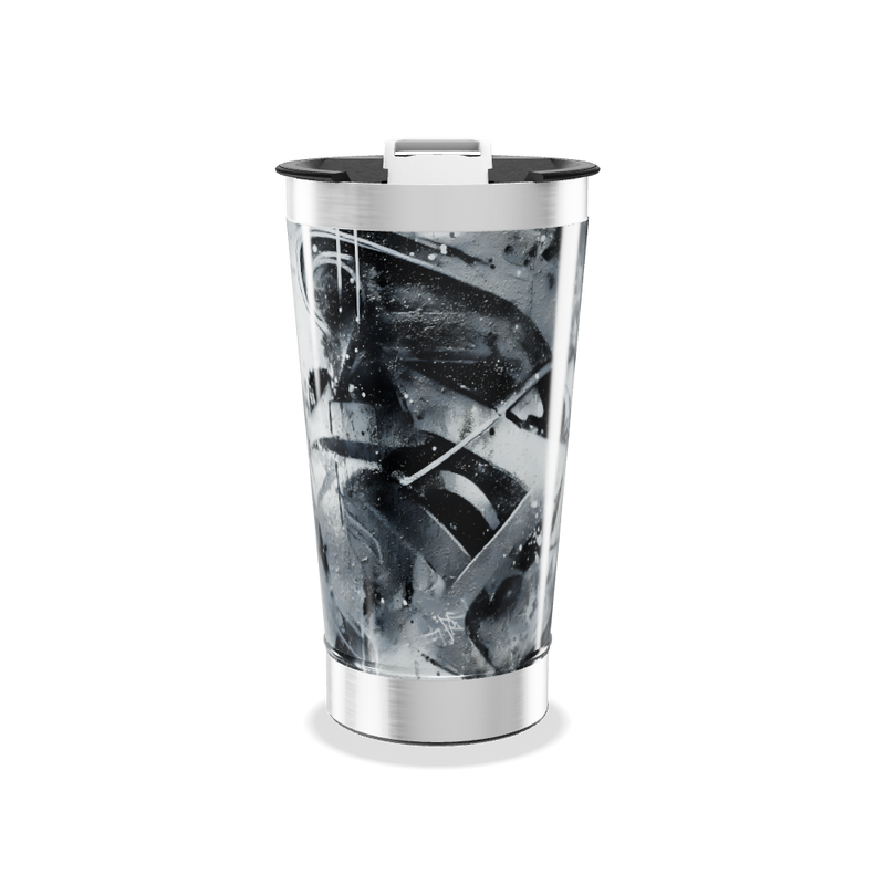 Copo Térmico - Estampa Abstrata Preto e Branco