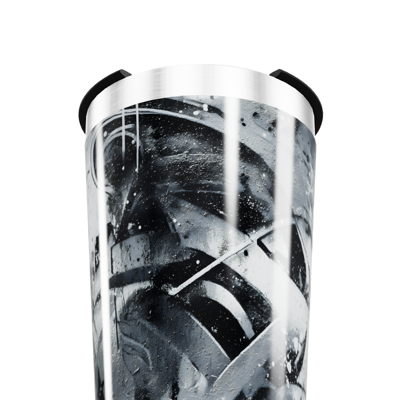 Copo Térmico - Estampa Abstrata Preto e Branco