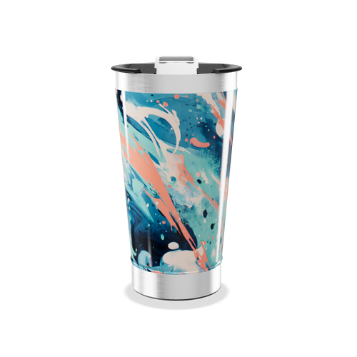 Copo Térmico - Estampa Abstrata Azul