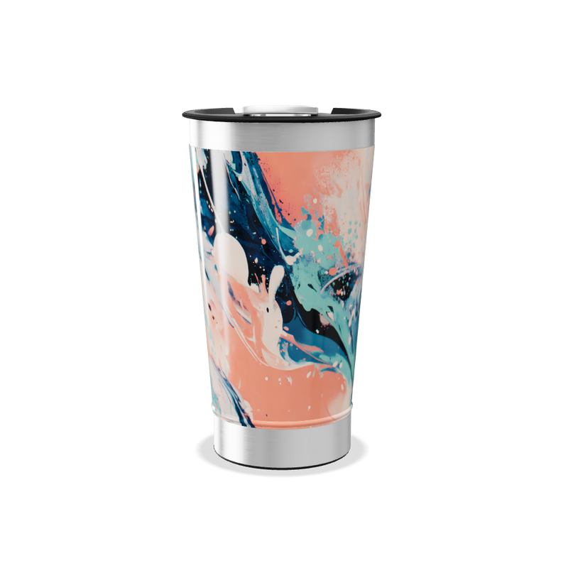 Copo Térmico - Estampa Abstrata Azul