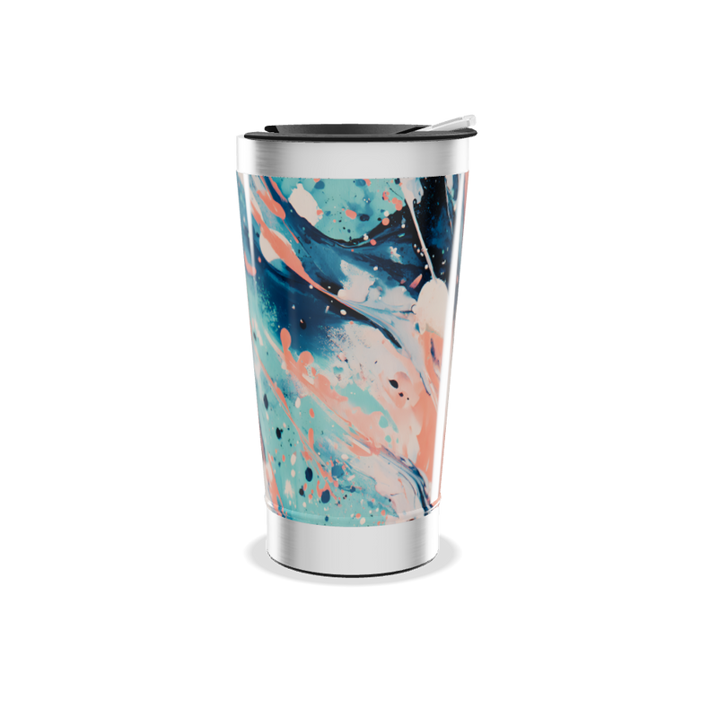 Copo Térmico - Estampa Abstrata Azul