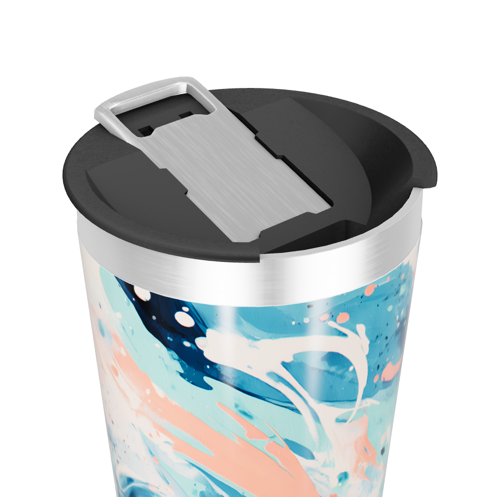 Copo Térmico - Estampa Abstrata Azul