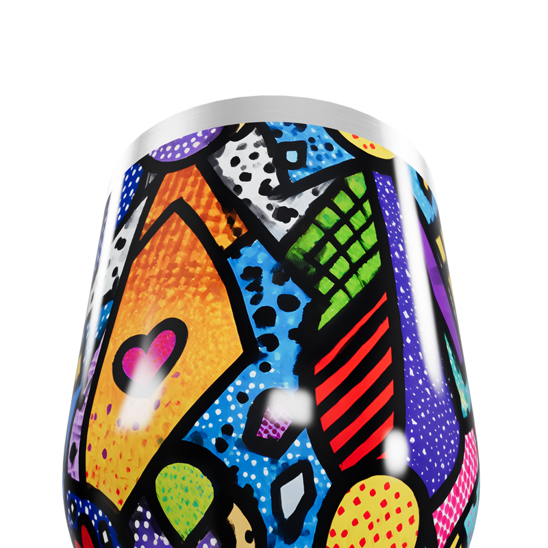 Copo Térmico Slim - Colorido com Coração