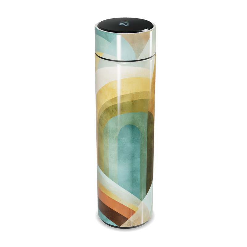 Garrafa Térmica Touch - Colorida com Estampa Geométrica