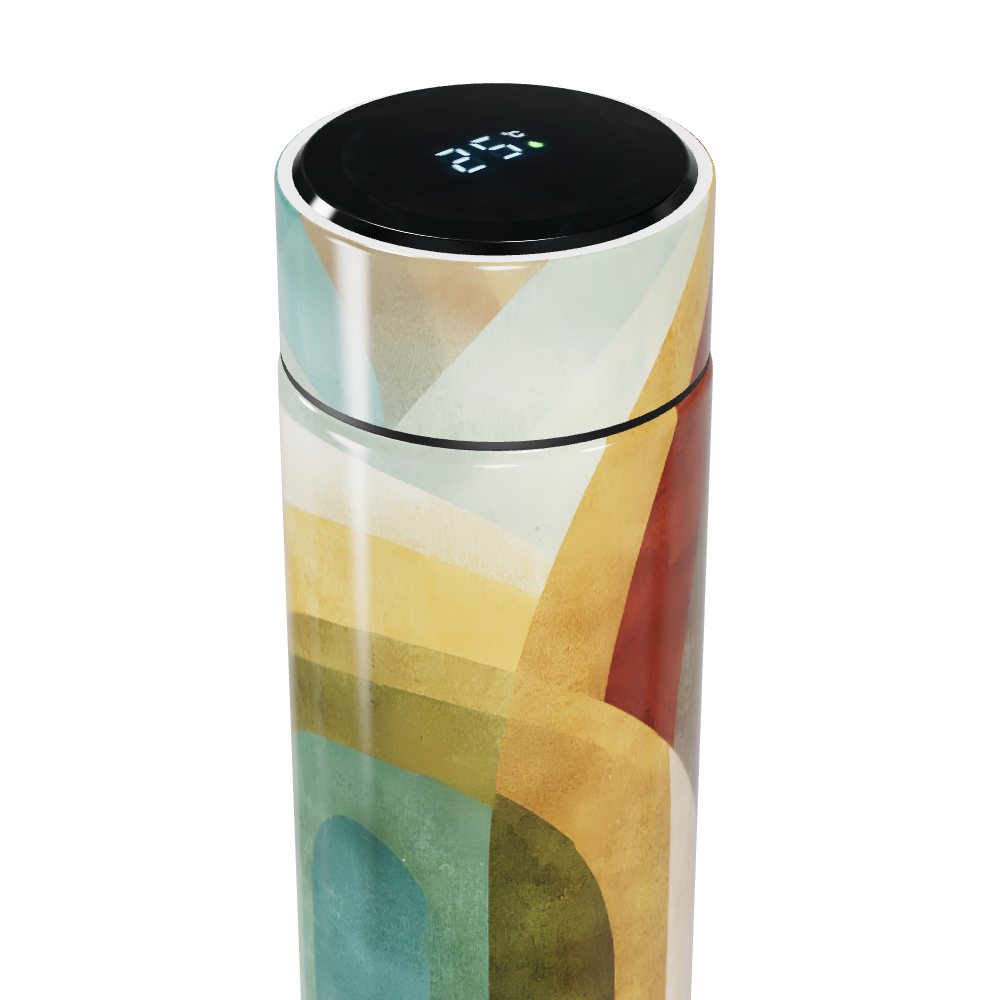 Garrafa Térmica Touch - Colorida com Estampa Geométrica