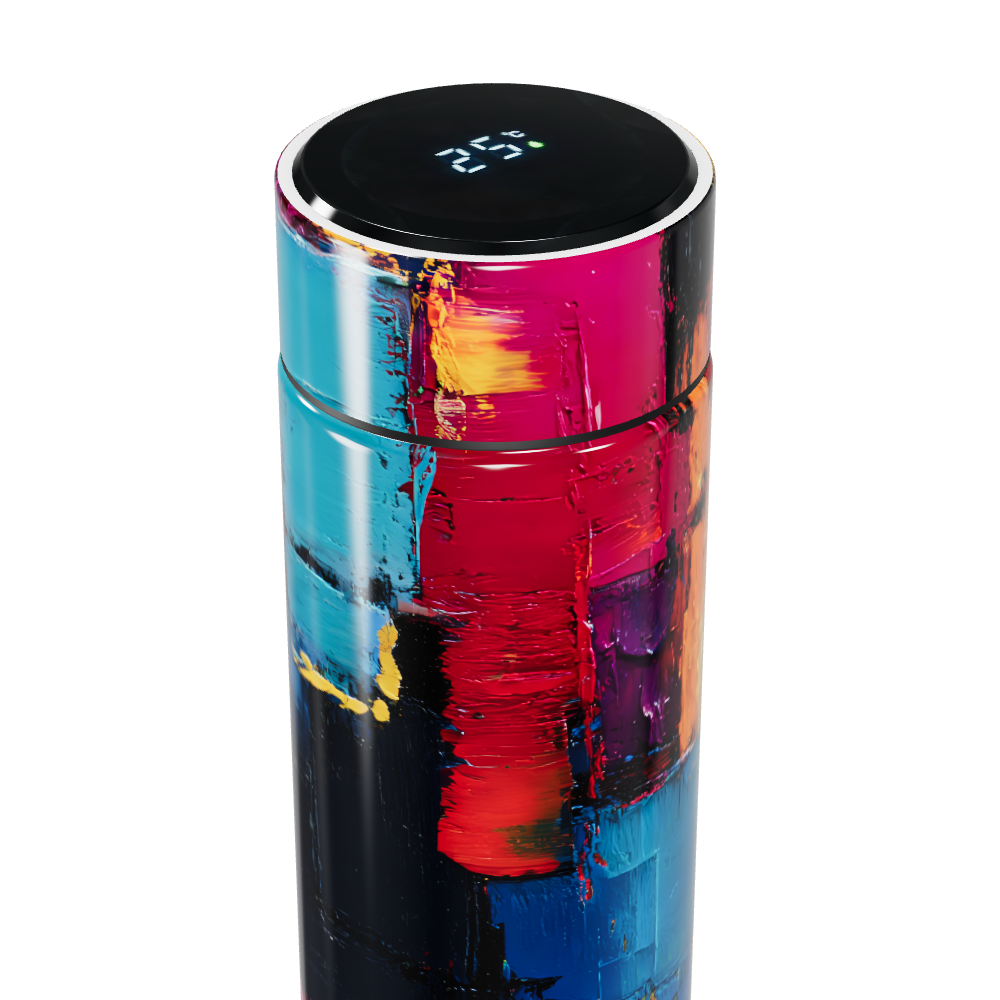 Garrafa Térmica Touch - Colorida Abstrata Inox