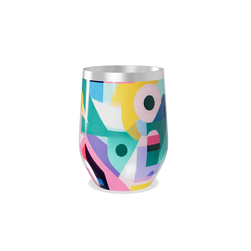 Copo Térmico Slim - Colorido Abstrato Inox