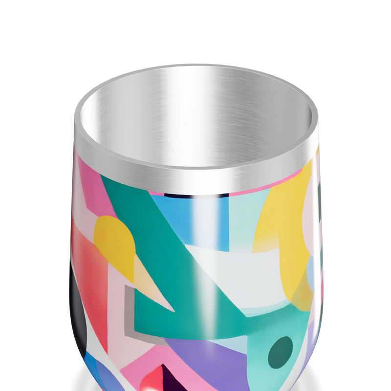 Copo Térmico Slim - Colorido Abstrato Inox