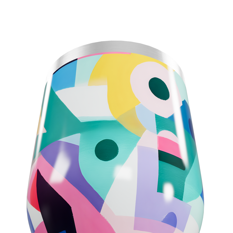 Copo Térmico Slim - Colorido Abstrato Inox