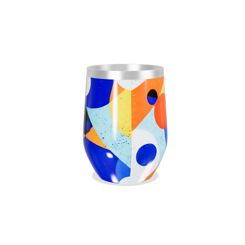 Copo Térmico Slim - Estampa Geométrica Colorida