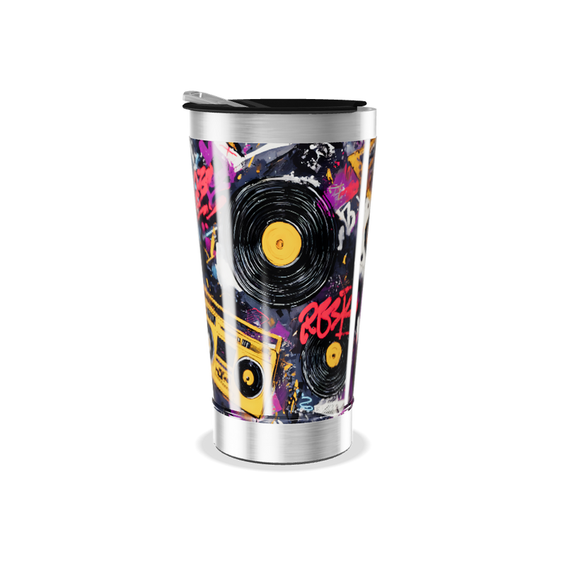 Copo Térmico - Estampa Retrô Colorida