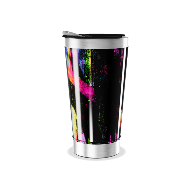Copo Térmico - Preto Estampa Colorida