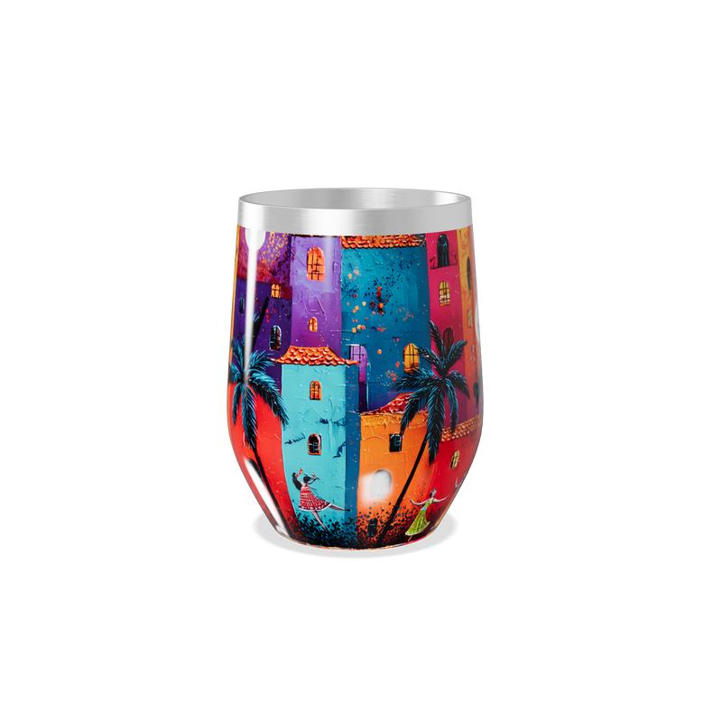 Copo Térmico Slim - Colorido com Estampa Alegre