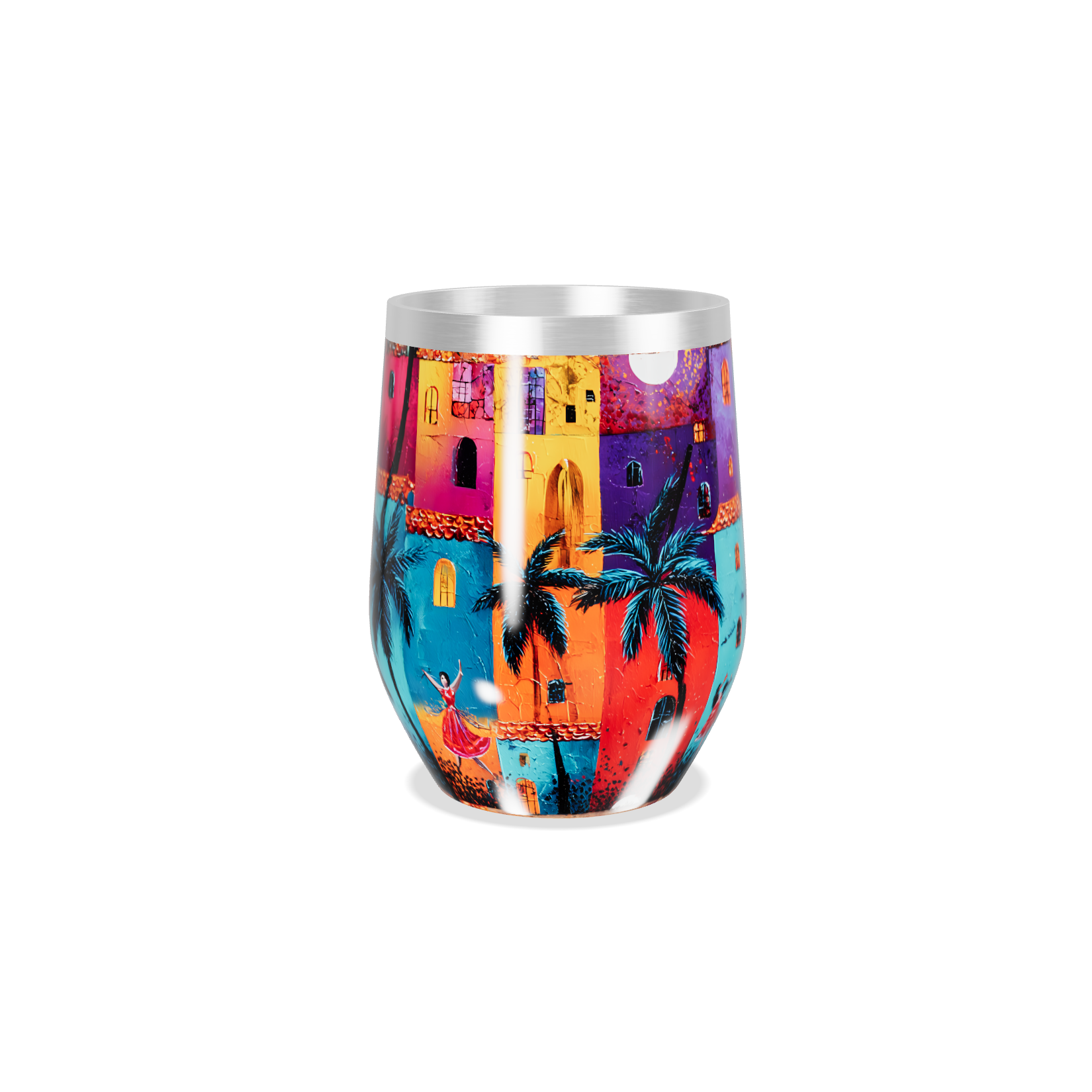 Copo Térmico Slim - Colorido com Estampa Alegre