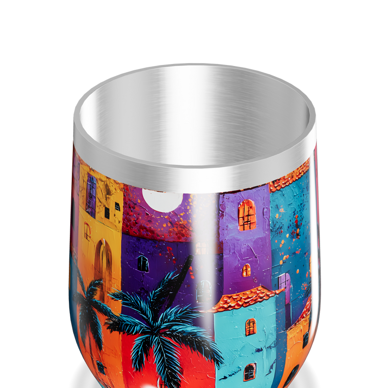 Copo Térmico Slim - Colorido com Estampa Alegre