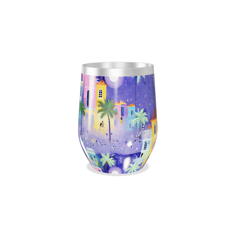 Copo Térmico Slim - Estampa Casarios Coloridos