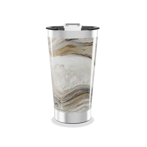 Copo Térmico - Marmorizado Bege Aço Inox