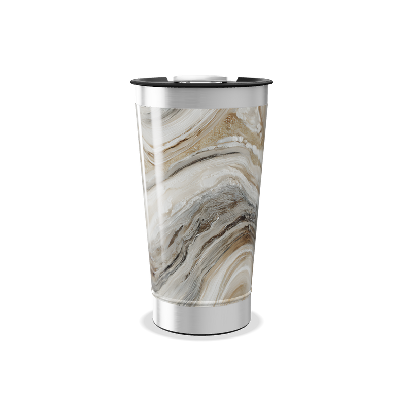 Copo Térmico - Marmorizado Bege Aço Inox