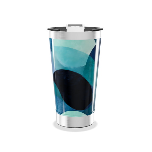 Copo Térmico - Estampa Azul Abstrata