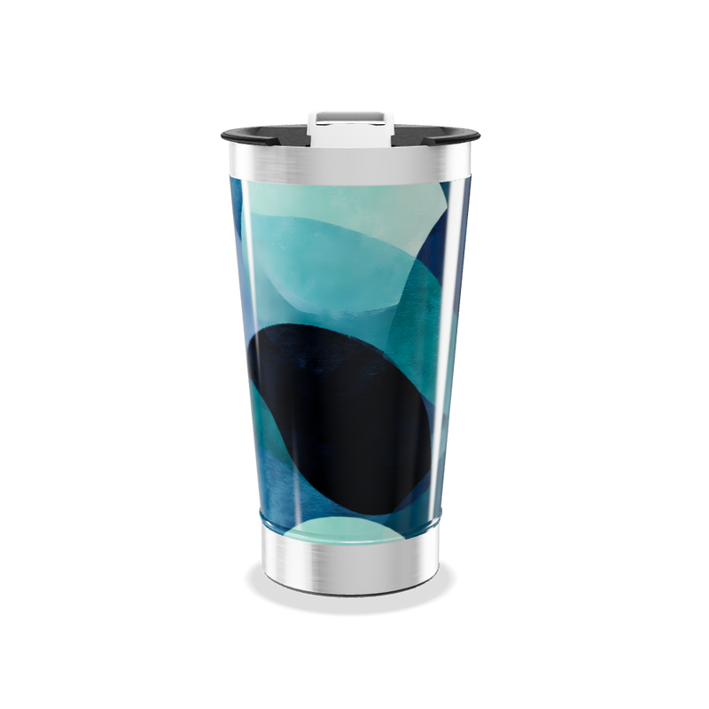 Copo Térmico - Estampa Azul Abstrata