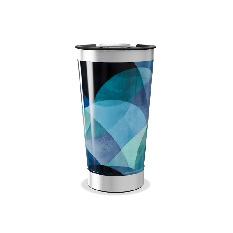 Copo Térmico - Estampa Azul Abstrata