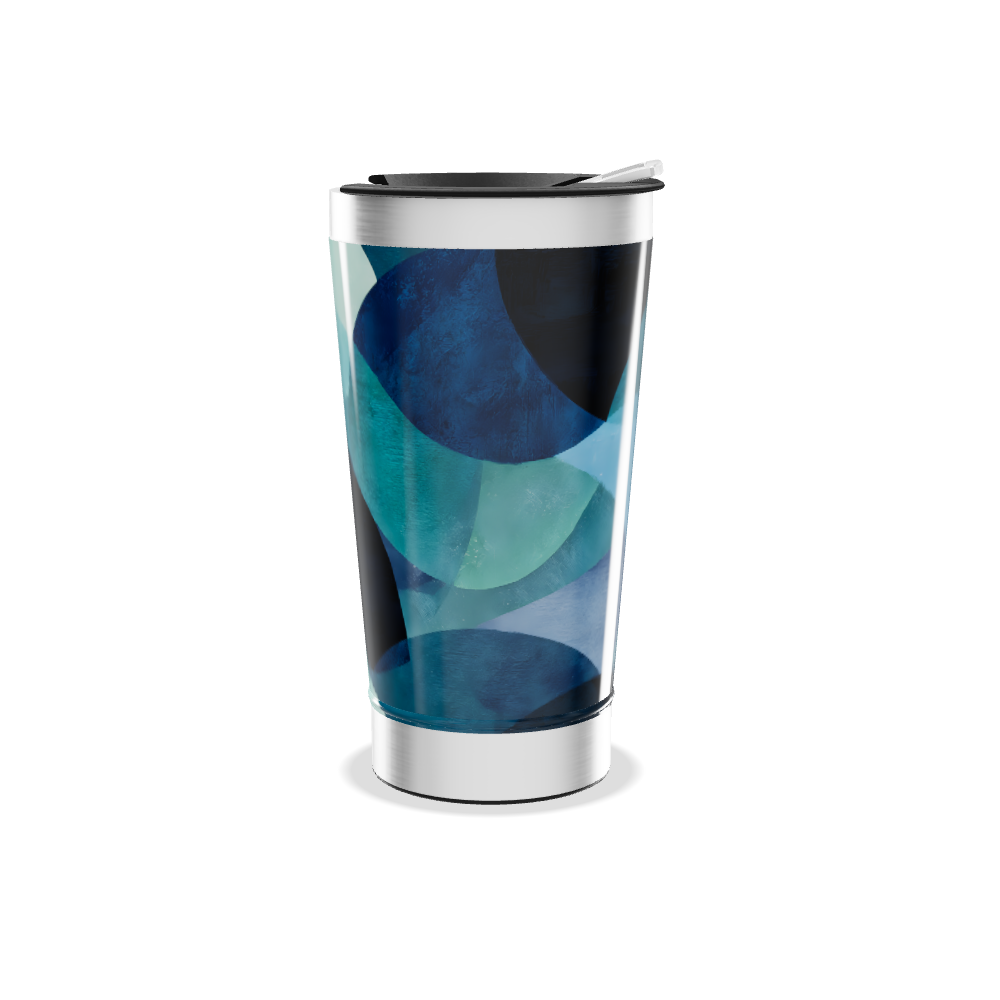 Copo Térmico - Estampa Azul Abstrata