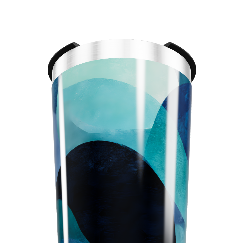 Copo Térmico - Estampa Azul Abstrata