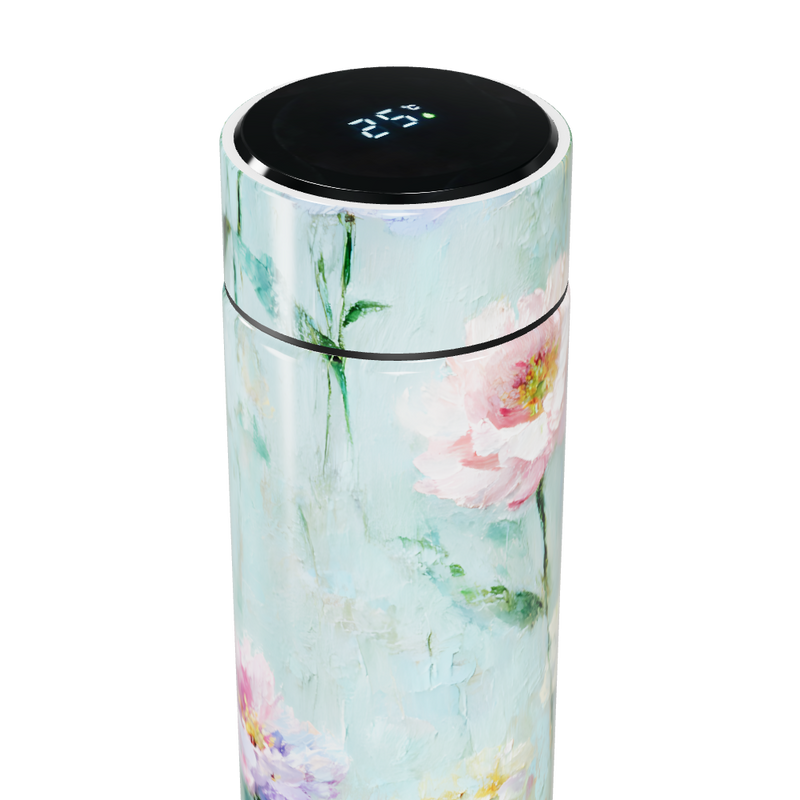 Garrafa Térmica Touch - Floral Pintura Azul