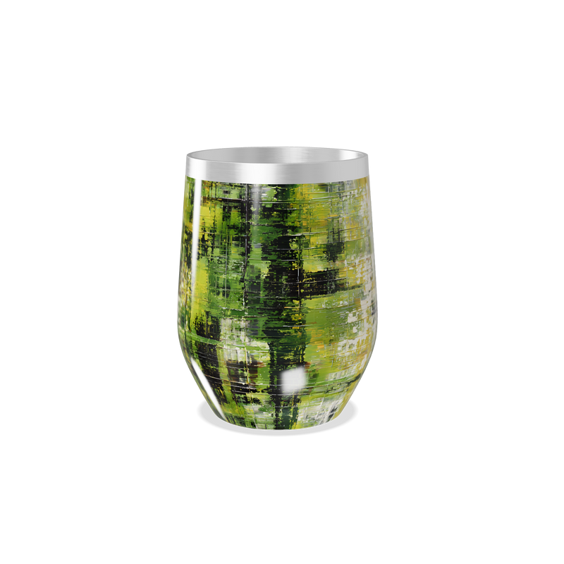 Copo Térmico Slim - Estampa Abstrata Verde