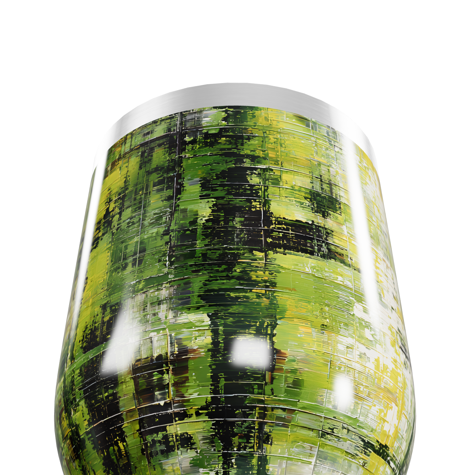 Copo Térmico Slim - Estampa Abstrata Verde