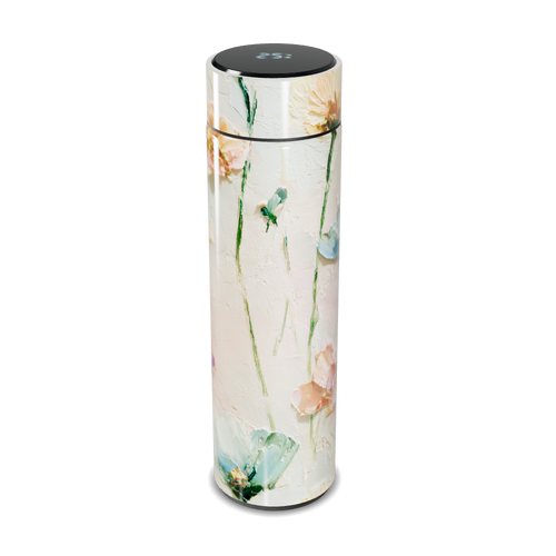 Garrafa Térmica Touch - Floral Digital Branco