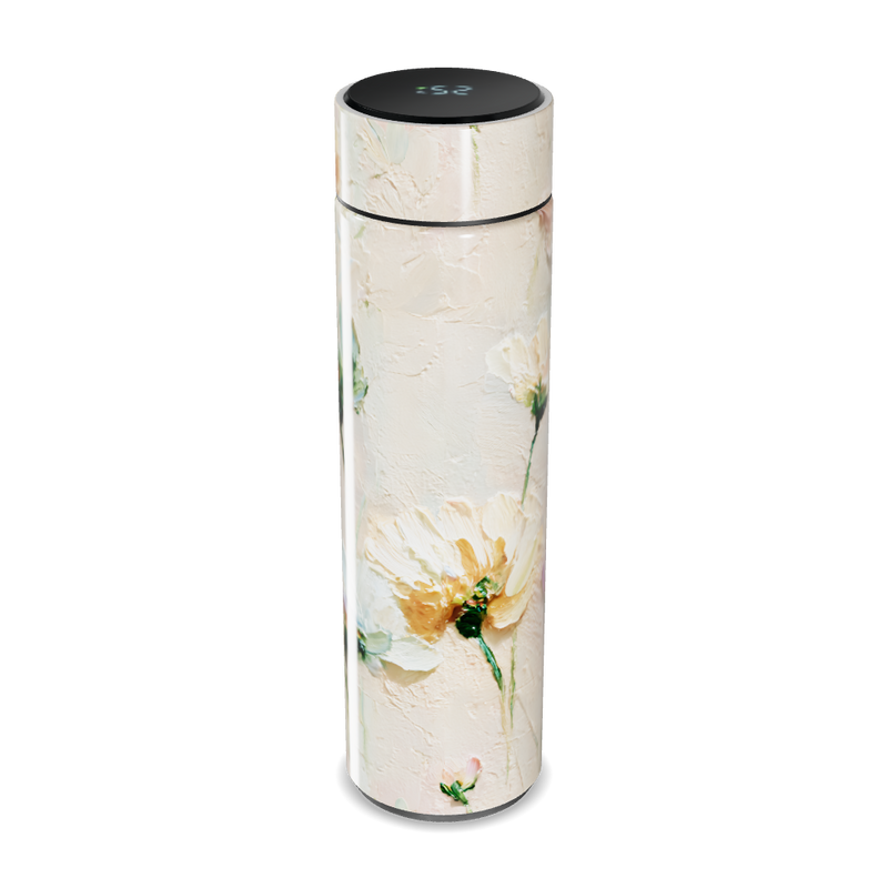 Garrafa Térmica Touch - Floral Digital Branco