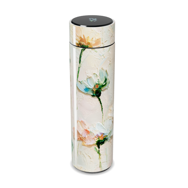 Garrafa Térmica Touch - Floral Digital Branco