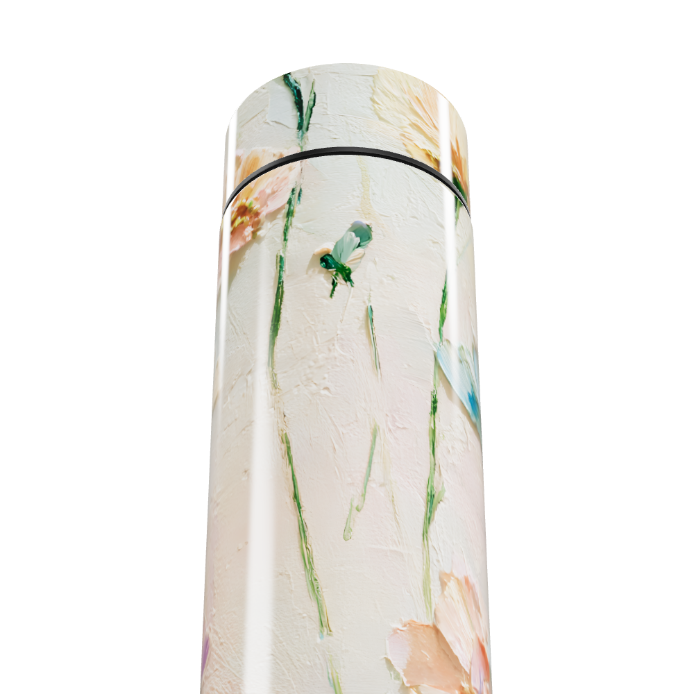 Garrafa Térmica Touch - Floral Digital Branco