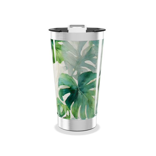 Copo Térmico - Folhagem Verde Aço Inox