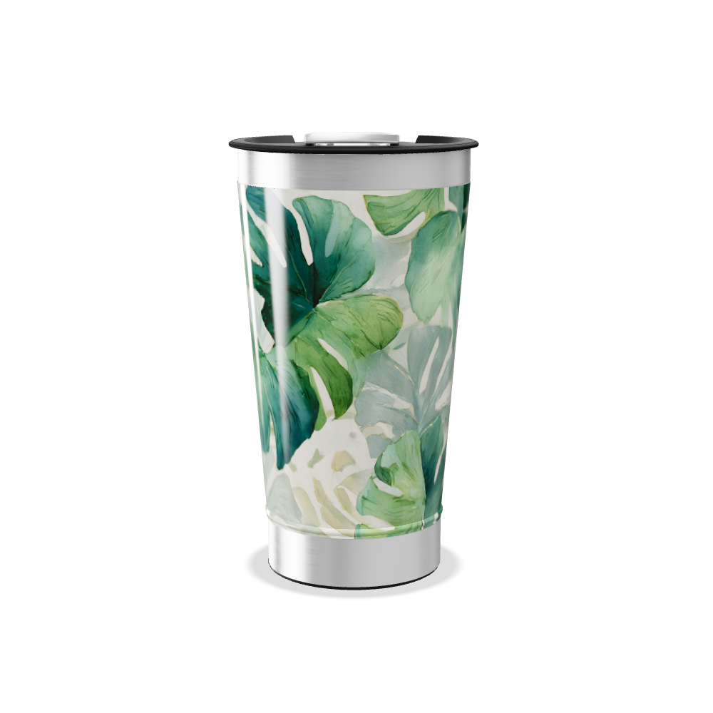 Copo Térmico - Folhagem Verde Aço Inox