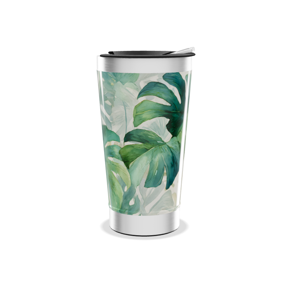 Copo Térmico - Folhagem Verde Aço Inox