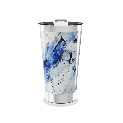 Copo Térmico - Estampa Azul Abstrata