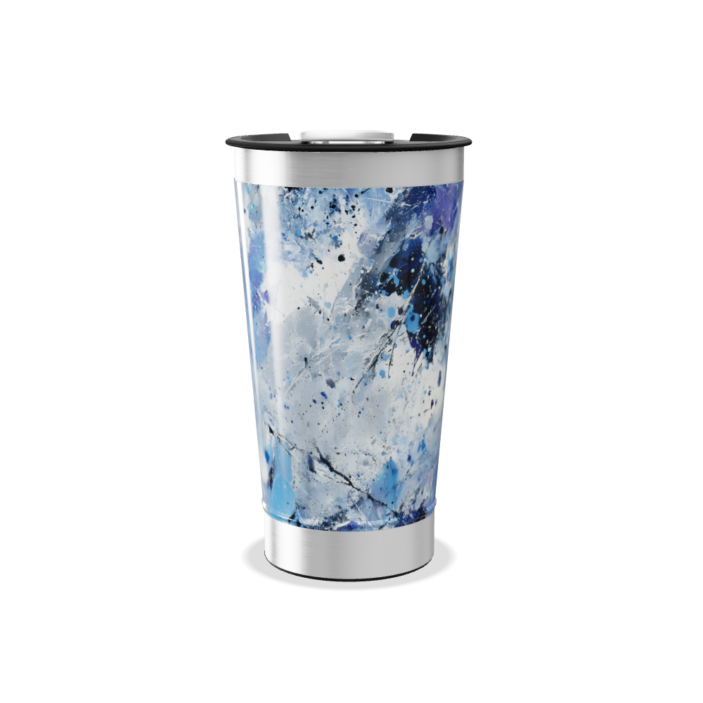Copo Térmico - Estampa Azul Abstrata
