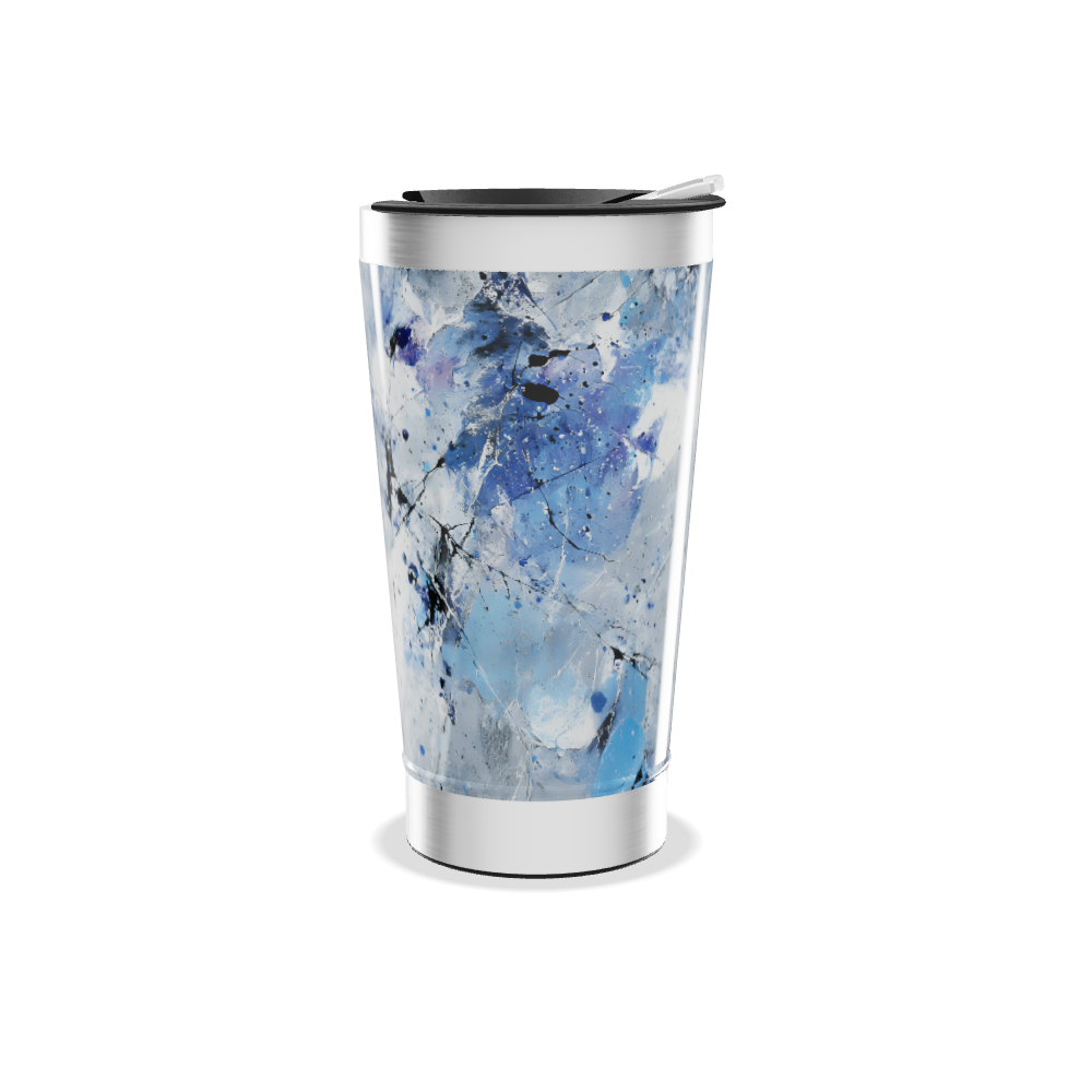 Copo Térmico - Estampa Azul Abstrata
